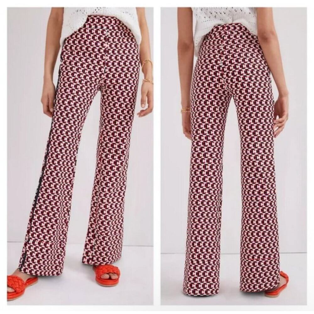 Maeve Anthropologie Pull-on Boot Cut Pants Geometric Print Sz S